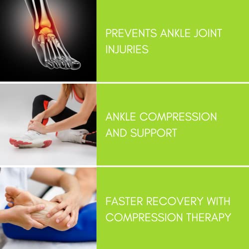 Ankle Compression Sleeve for Plantar Fasciitis Support - Large
