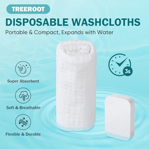 42PCS Disposable Compressed Washcloths for Travel - Soft & Tear-Resistant