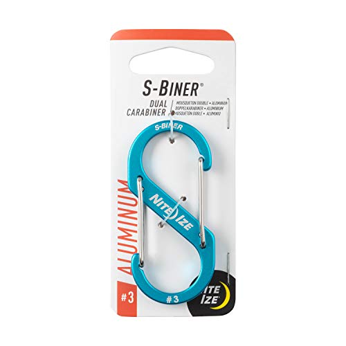 Dual Carabiner S-Biner Size 3 - Lightweight Aluminum, Blue