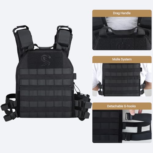 Tactical Airsoft Vest for Men - Molle Modular Design, 1000D Nylon