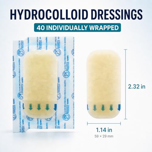 Hydrocolloid Wound Bandages - Fast Healing, Waterproof, 40 Count
