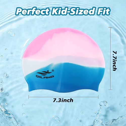 Kids Waterproof Silicone Swim Cap - Comfortable Swimming Hat - Color 02