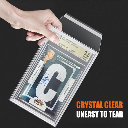 Graded Card Slab Sleeves for BGS - 100 Pack Resealable Protective Covers