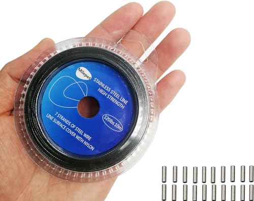 30LB Fishing Wire Leader - 10 Meter Stainless Steel with Crimps