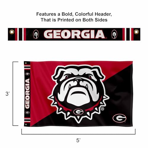 Georgia Bulldogs Premium 3x5 Feet Flag with Double-Sided Logo