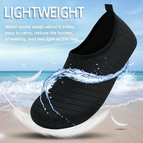 Quick-Dry Water Shoes for Men & Women - Size 8.5-9.5/7.5-8, Black