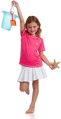 Girls Rash Guard Swim Shirt - UPF 50+ Quick Dry, Size 14-16 Knockout Pink
