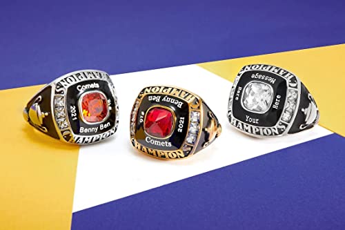 Custom Stainless Steel Championship Ring - Trophy Silver