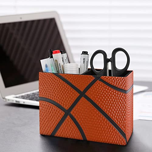 Basketball Pen Holder - Leather Desk Organizer with 2 Compartments