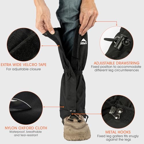 Waterproof Adjustable Leg Gaiters for Hiking & Climbing