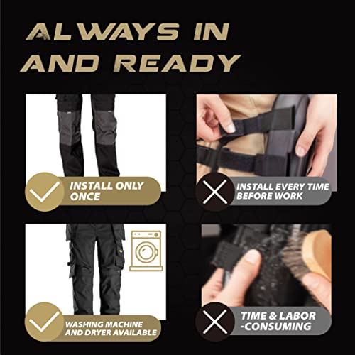 Hmyl Easy 1 Pair Breathable Knee Pad Inserts for Work Pants 11.5''×7.9''×0.45''