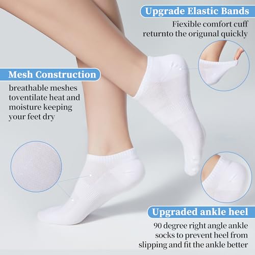 Corlap 12Pair Womens Ankle Socks,No Show Low Cut Lightweight Athletic