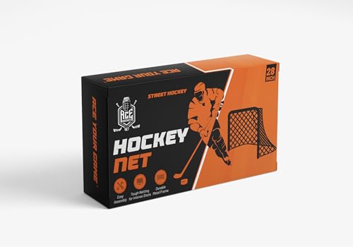28" x 20" Steel Frame Hockey Goal - Compact Youth Practice Net