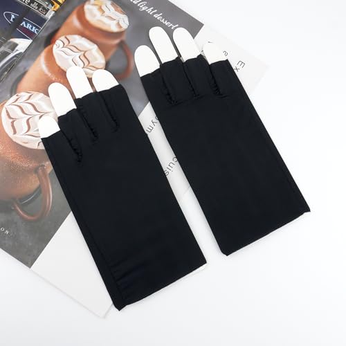 UPF 50+ UV Protection Gloves for Gel Nails - Black