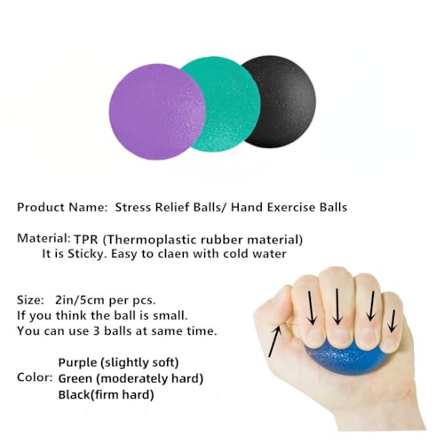 Stress Relief Balls for Adults - Hand Therapy Squeeze Balls