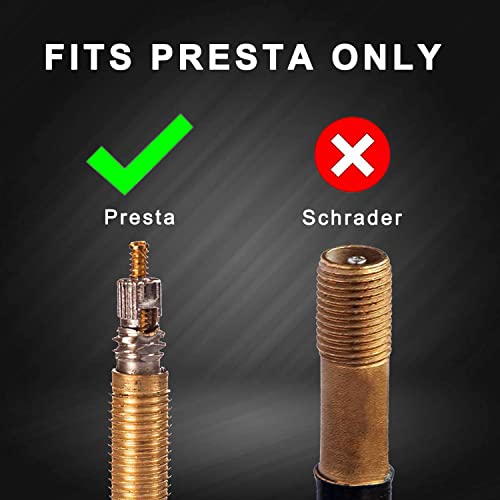 Aluminum Presta Valve Stem Caps for Road & MTB Bikes - Black (4 Pack)