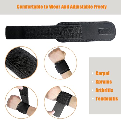 Wrist Brace for Carpal Tunnel Relief - Adjustable Support Straps, 2 Pack