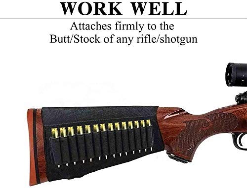 Hunting Buttstock Ammo Holder for 14 Rounds 5.56mm/.22/.223/.204