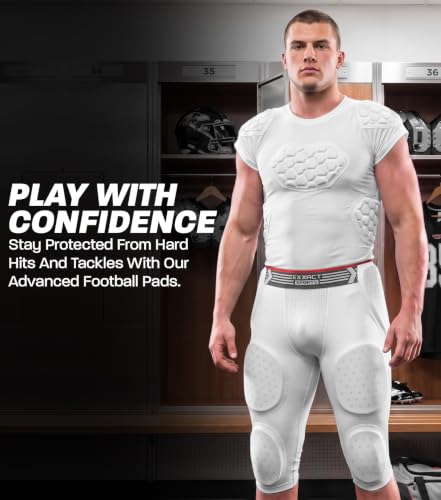 Football Girdle Compression Shorts for Men & Boys - White, Adult Small