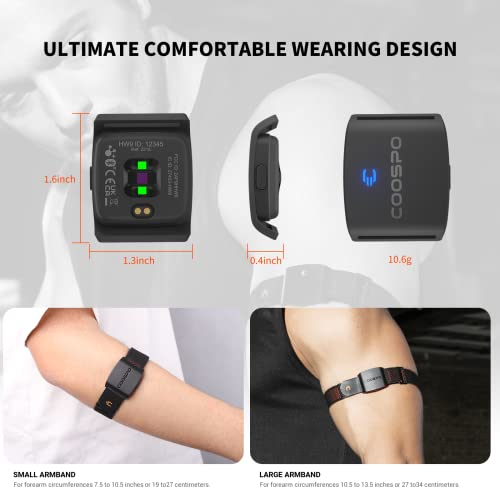 COOSPO HW9 Heart Rate Monitor Armband - Bluetooth 5.0 Optical Sensor