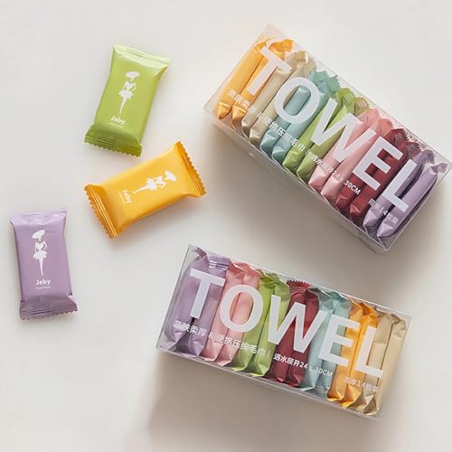 Compressed Cotton Towels - 28 Pack Portable Face Wash Cloths