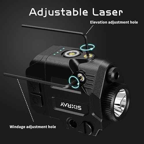 Pistol Light Laser Combo Tactical Green Beam and Flashlight for Gun 500 Lumens Rechargeable Rail Mounted Light for Handgun Picatinny 1913