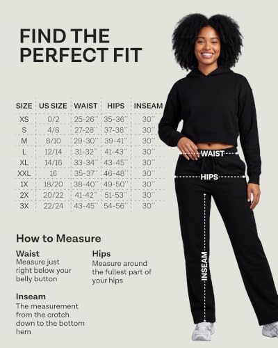 Real Essentials 3 Pack Women’s Fleece Lounge Sweatpants with Pockets