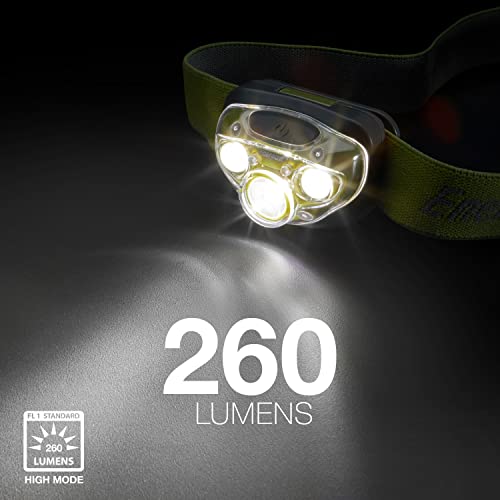 LED Headlamp - 260 Lumens, IPX4 Water Resistant, Forest Green
