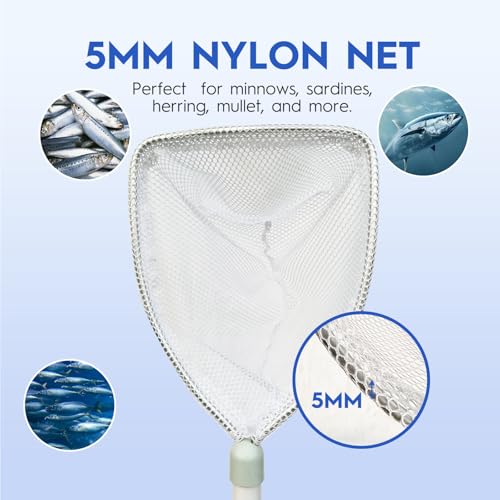 BasicGear® Medium Baitwell Landing Net - Ultra-Light Float Design, 8x6 Inch Hoop