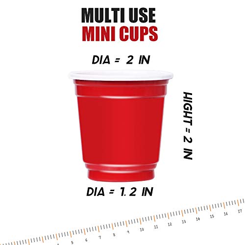 Mini Disposable Shot Cups - 120ct Small Red Plastic 2oz