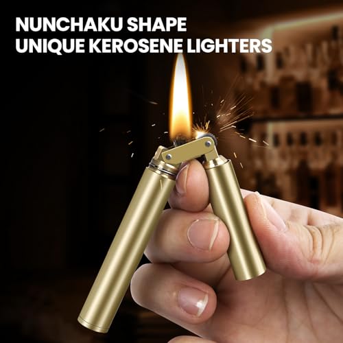 Bronze Vintage Trench Lighter - Copper Refillable Kerosene Lighter, Portable & Reusable
