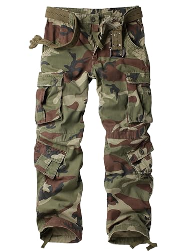 Men's Fleece Lined Outdoor Hiking Cargo Work Pants Casual Ski Ripstop
