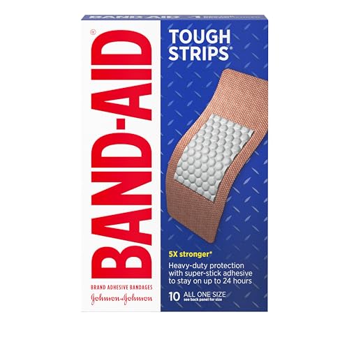 Extra Large Heavy-Duty Fabric Adhesive Bandages - Tough Strips, 10 Count