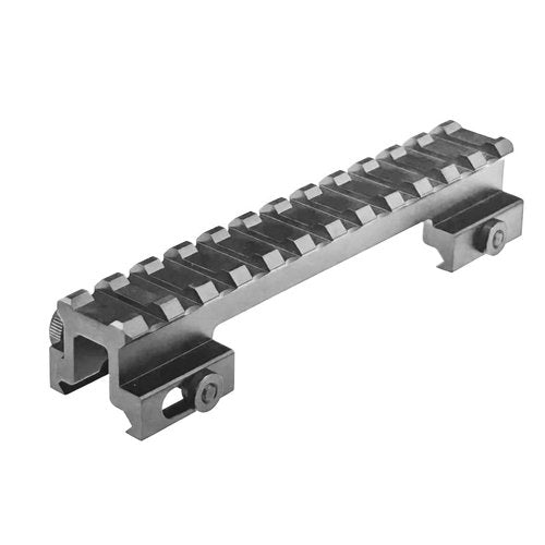 Lion Gears BridgeMount Rail Tactical Picatinny .75" Riser, 5" Long, 12 Slots, Robust and Light-Weighted Design with Steel-to-Steel Connection Between Thumb Bolt and Locking Nut Plate, BM1207BT