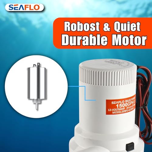 SEAFLO 1500 GPH Bilge Pump 12V Marine Submersible Pump with Anti-Airlock