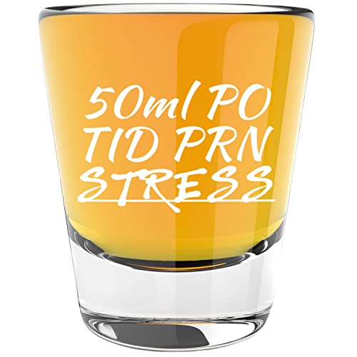 Nurse Prescription Shot Glass 1.75 oz - Funny Reusable Glass in White Made in USA