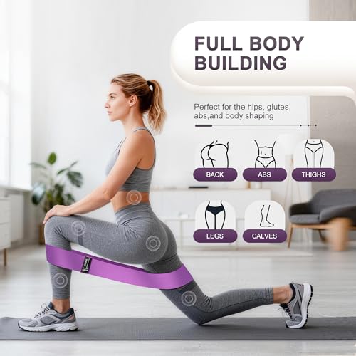 3-Level Fabric Resistance Bands for Workout - Non-Slip Booty Bands - Pink
