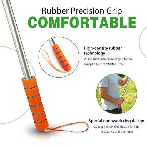 Golf Ball Retriever - 9ft Steel Shaft with Non-Slip Grip