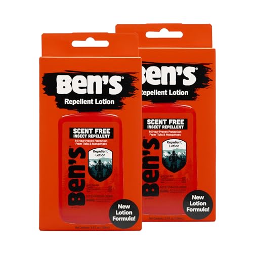 Ben's 20% Picaridin Repellent Lotion Unscented 3.4 oz (2 Pack)