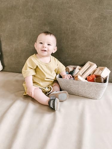 Robeez Baby Boys Grey Leather Toddler Sneakers 18-24 Months First Kicks