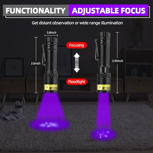Darkbeam 395nm UV Flashlight Mini Rechargeable Black Light for Pet Stains & UV Detection