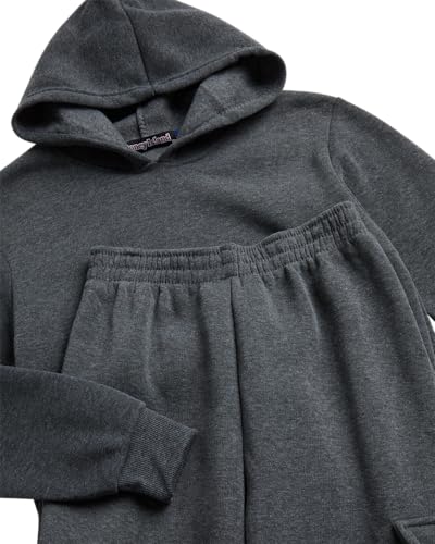Kids Boys Fleece Sweatsuit Set Hoodie & Cargo Joggers, Activewear