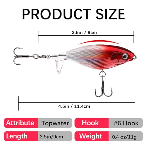 Whopper Popper Fishing Lure with 3D Eyes - Mixing Colors