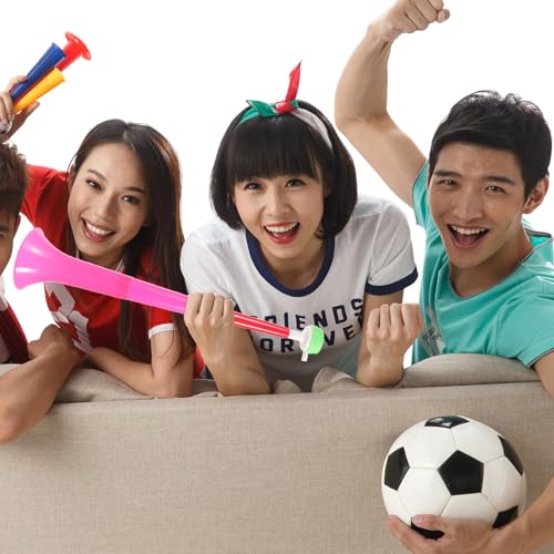 Set of 4 Plastic Stadium Horns - Cheering Noisemakers for Sports Events