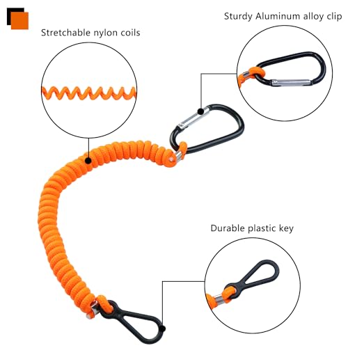 Boat Key Lanyard for Outboard Engines - Orange Safety Strap