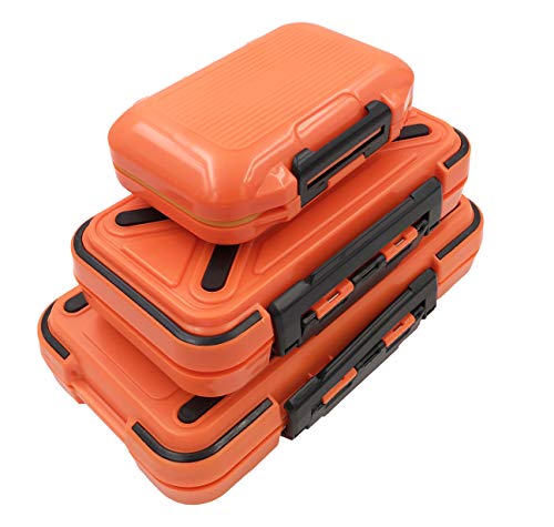 Waterproof Fishing Tackle Box - Orange Small, 12 Compartments