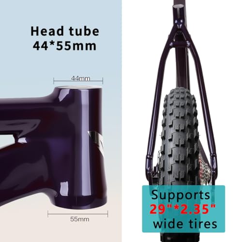 27.5/29er Mountain Bike Frame - Aluminum Hardtail Disc Brake - Purple 17"/19"