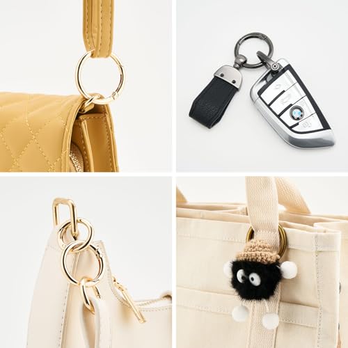 15pcs Gold Round Carabiner Clips & O Rings for Keychains