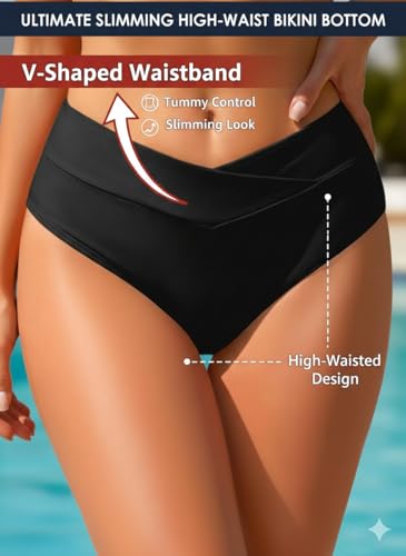 Tempt Me Women V Cut Bikini Bottom Full Coverage Swimsuit Only 2026