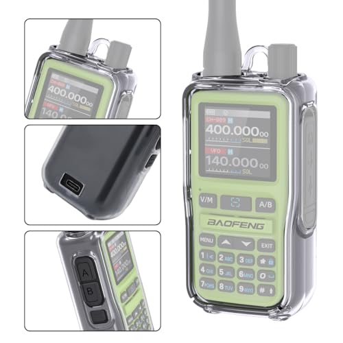 Clear Silicone Protective Case for UV-5R MINI & UV-5G MINI Walkie Talkies - Black